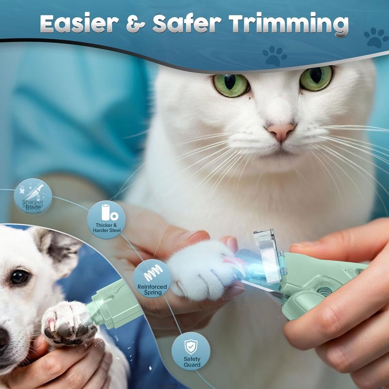 Picky zoom 2-in-1 Dog & Cat Nail Clippers and Grinder with Light – Upgraded Safety Guard to Avoid Overcutting, Sharp Blade, Painless Quiet Pet Nail Claw Trimmers, Professional Grooming Tool for Large Small Pets - Image 4